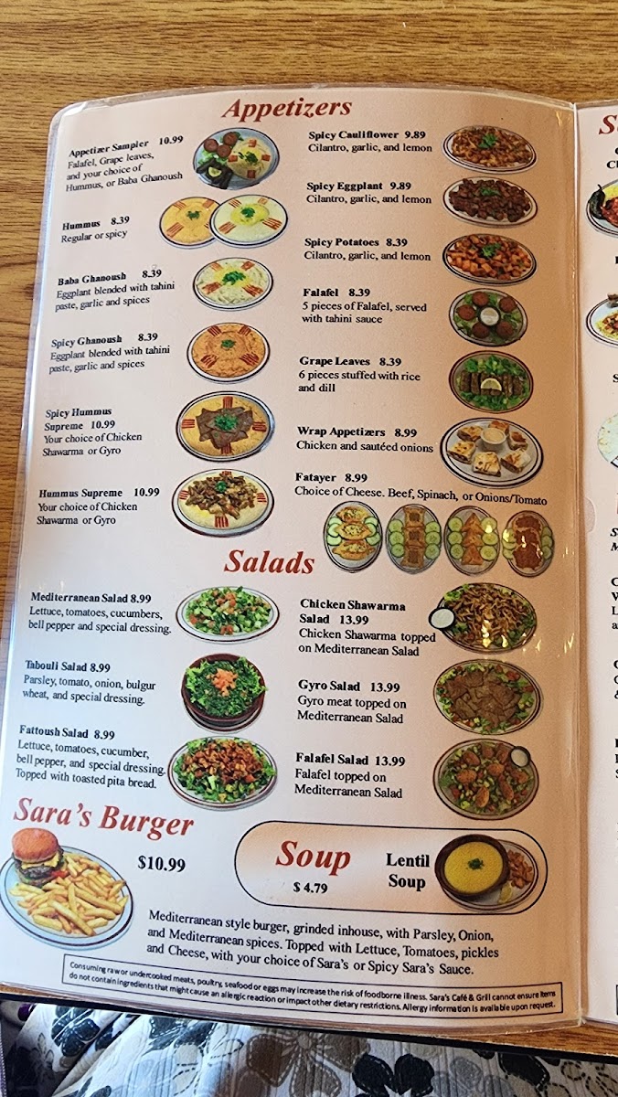 Menu Sara's Mediterranean Café & Grill-6